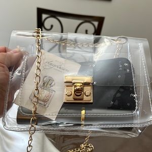 Transparent Bag, See Through Shoulder or Crossbody Adjustable
